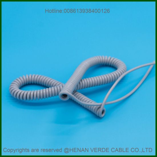 Super Flexible RoHS PVC Insulated PUR Sheath Electric Coiled Spiral Cable