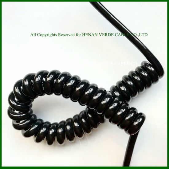 Multicore Super Flexible RoHS PVC Insulated PU PUR Spiral Coiled Electric Wire Cable