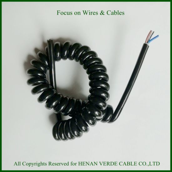 Super Flexible RoHS PVC Insulated PUR Sheathed Coiled Cable Spiral Wire