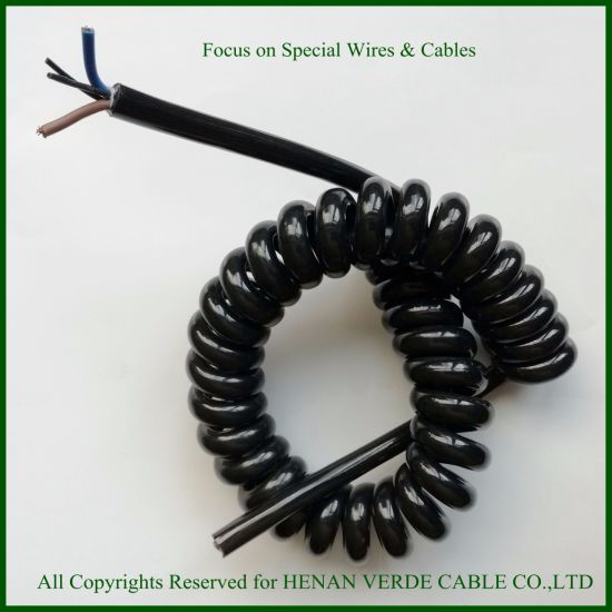 Multicore PVC Coiled Wire PUR Flexible Electrical Spiral Cable