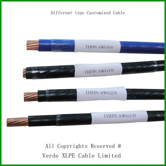 Different Size Customized PVC Insulated Nylon Cable, Thhn Cable