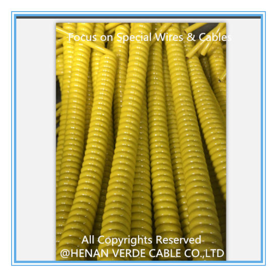 High Elasticity PU PUR Spiral Electric Wire Coiled Cable for Mechanical Equipment