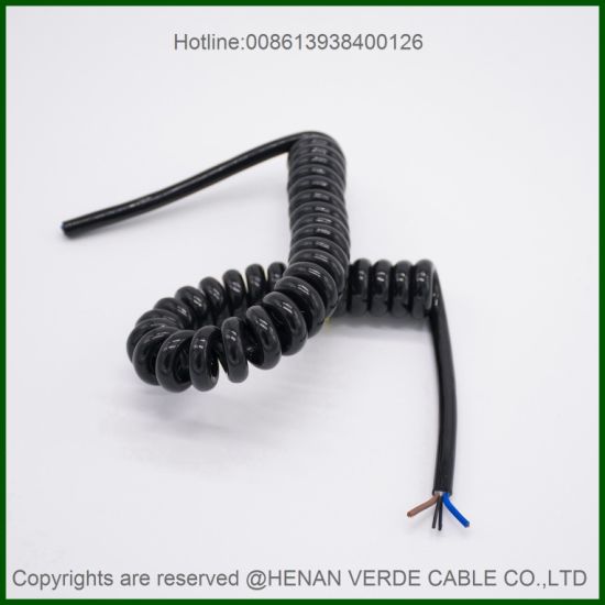 Super Flexible RoHS PVC Insulated PUR Sheath Electric Coiled Spiral Cable