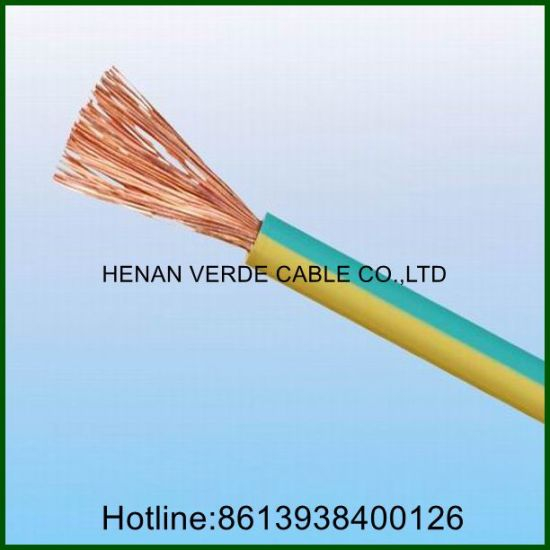 Single Core 1.5mm2 2.5mm2 4mm2 6mm2 RoHS PVC Yellow Green Earth Grounding Electric Wire Cable
