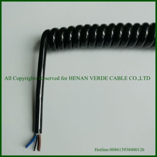 0.5mm 0.75mm2 Super Elastic Flexible PUR Electric Coiled Wire Spiral Cable