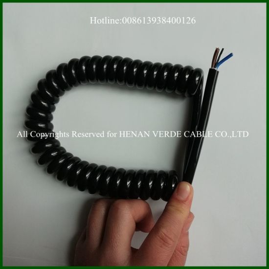 3core 4c 5core Factory Customized RoHS Flexible PVC Spiral Wire Coiled PUR Cable