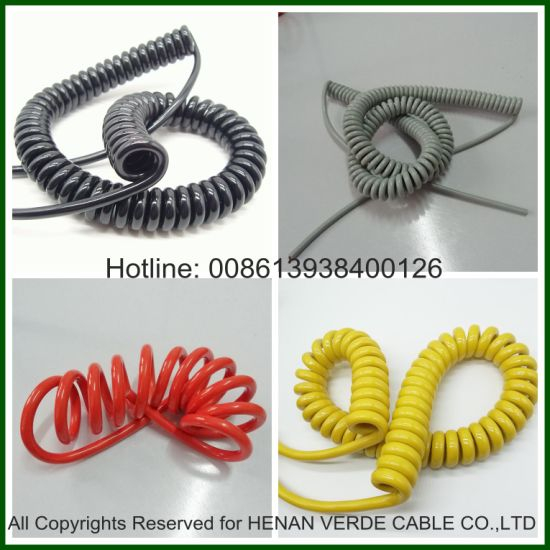 2core 3core 5core 1.5mm RoHS PVC PUR Wire Coiled Spiral Cable