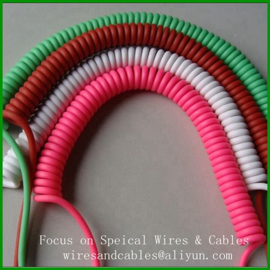 RoHS PVC PUR Coiled Spiral Cable for Electrical Appliance Equipment