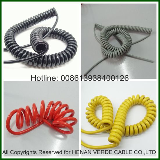 Multicore Super Flexible RoHS PVC Insulated PU PUR Spiral Coiled Electric Wire Cable
