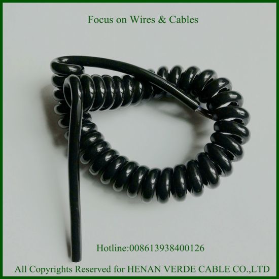 0.5mm 0.75mm2 Super Elastic Flexible PUR Electric Coiled Wire Spiral Cable
