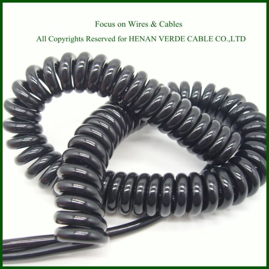 Oil Resistant Flexible RoHS PVC Insulated PUR Electronic Spiral Coiled Electric Wire Cable
