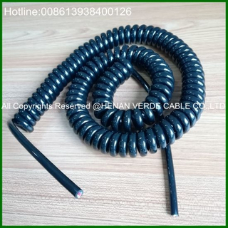 5core 1.0mm2 PUR Spiral Coiled Cable for Electric equipment Machine and Truck