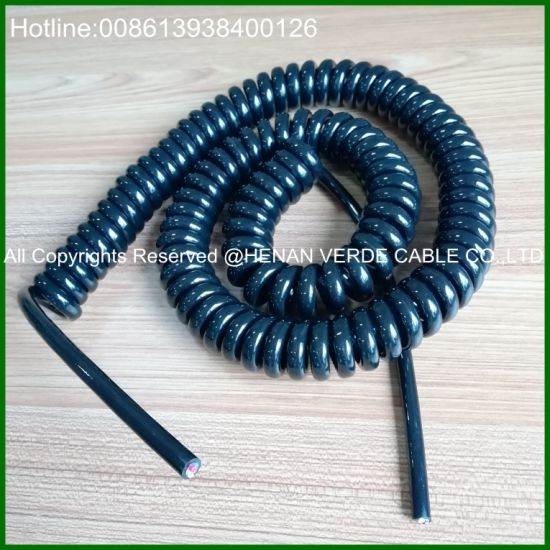 5core 1.0mm2 PUR Spiral Coiled Cable for Electric equipment Machine and Truck