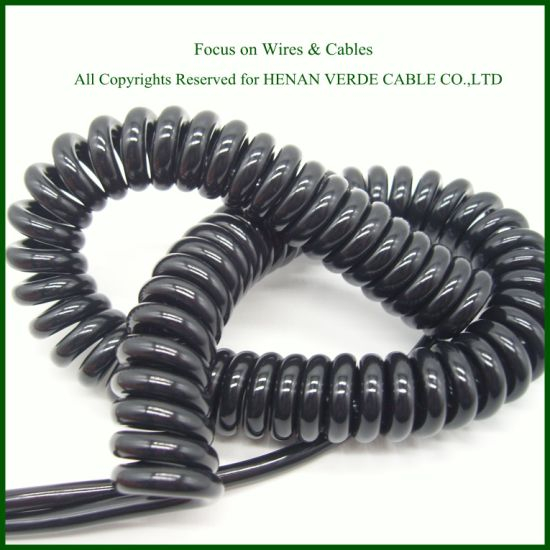 Multicore High Flexible Fine Elasticity PVC PUR Coiled Spiral Wire Electric Cable