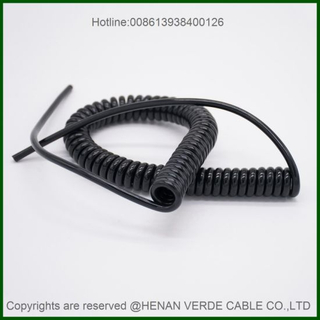 2core 4core 5core Super Flexible PVC PUR Coiled Wire Spiral Cable for 12A 15A Current