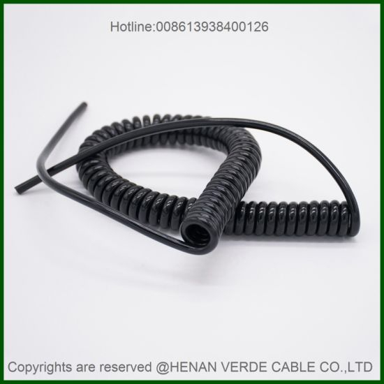 2core 4core 5core Super Flexible PVC PUR Coiled Wire Spiral Cable for 12A 15A Current