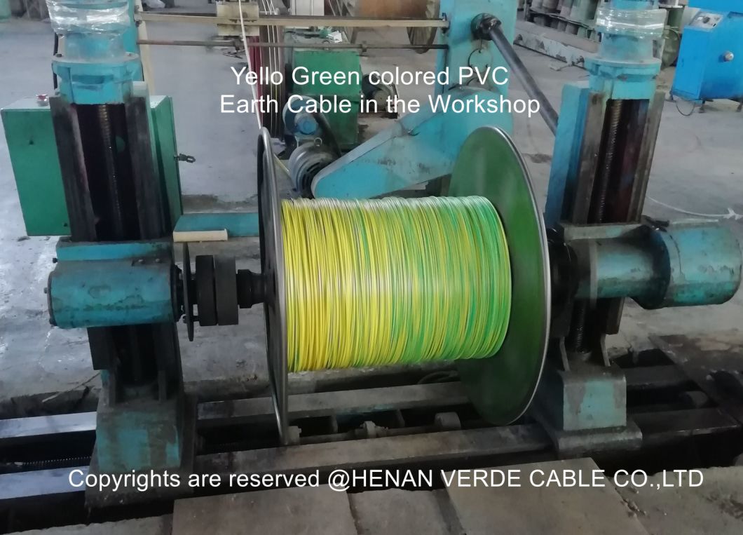 Single Core 1.5mm2 2.5mm2 4mm2 6mm2 RoHS PVC Yellow Green Earth Grounding Electric Wire Cable