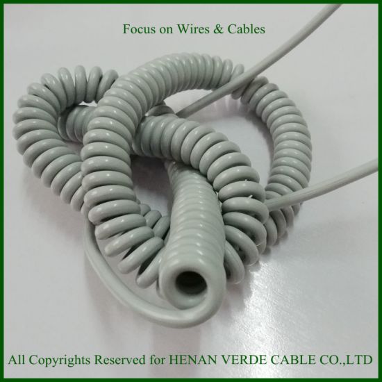 Multicore Super Flexible RoHS PVC Insulated PU PUR Spiral Coiled Electric Wire Cable