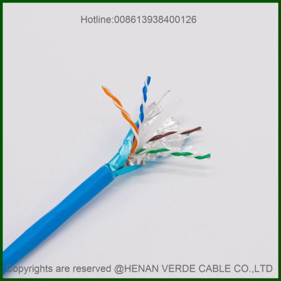 AWG23 4 Twisted Pairs Metal Wire Braided Shielded CAT6 CAT6A Network Cable