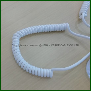 0.5mm 0.75mm2 Super Elastic Flexible PUR Electric Coiled Wire Spiral Cable