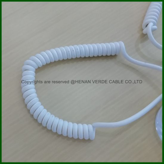 0.5mm 0.75mm2 Super Elastic Flexible PUR Electric Coiled Wire Spiral Cable