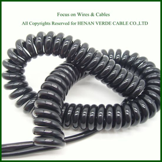 Super Flexible RoHS PVC Insulated PUR Sheathed Coiled Cable Spiral Wire