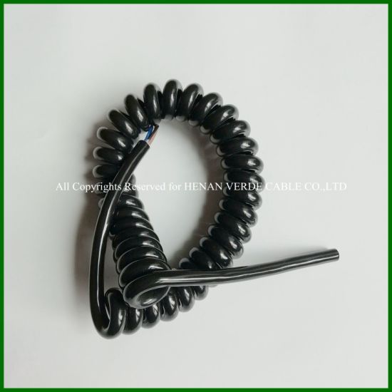 3core 5core 7core PVC PUR Coiled Spiral Electronic Cable