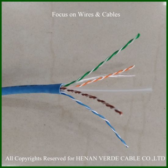 AWG23 HDPE Insulation RoHS PVC Sheathed UTP FTP Shield CAT6 LAN Cable