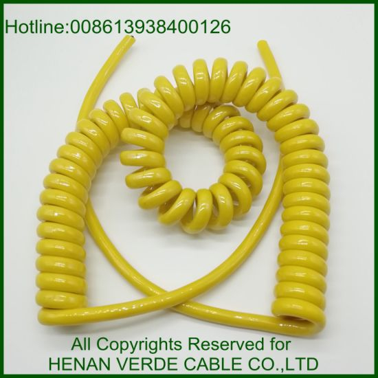 Copper Conductor RoHS PVC PU Silicone PUR Spiral Wire Coiled Electric Cable