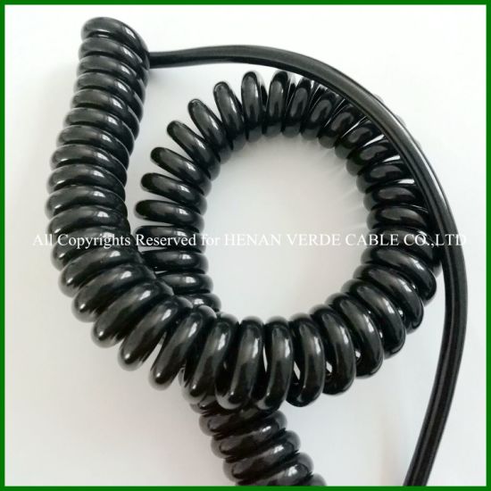 Water & Oil Resistant PUR Spiral Wire Coiled Cable with High Elasticity