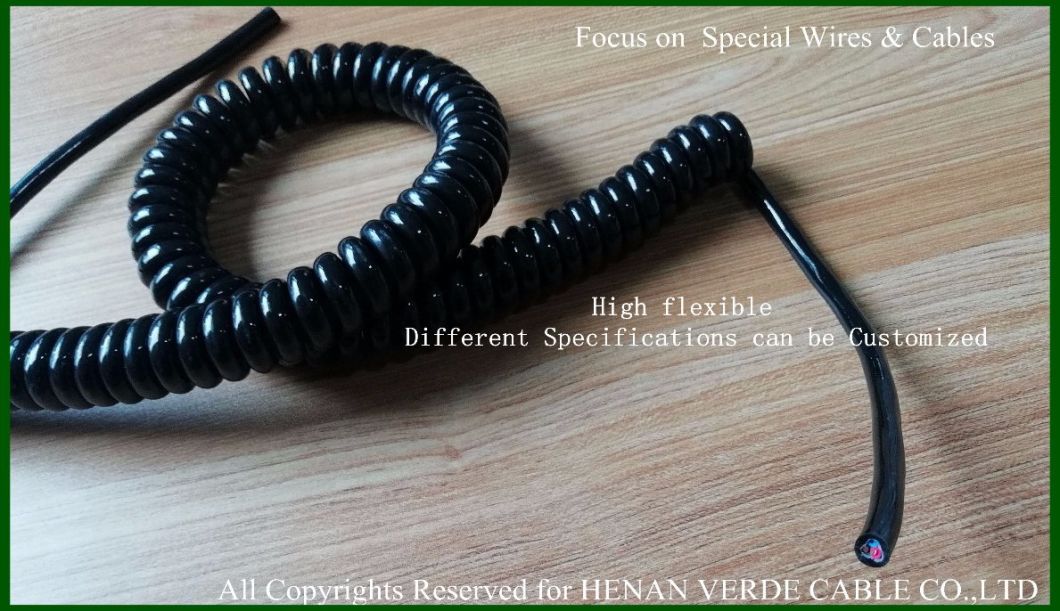 Multicore Super Flexible RoHS PVC Insulated PU PUR Spiral Coiled Electric Wire Cable