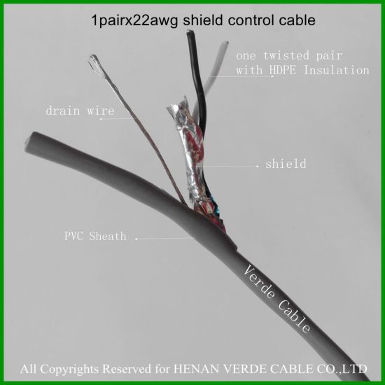 AWG Size 18# 20# 14# 16# Pair Twisted Tinned Copper Wire Shield HDPE PVC Electric Control Speaker Cable