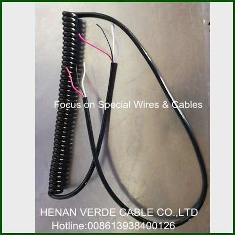 3core 5core 7core 1.5mm2 AWG16 Multicore Spiral Coiled Wire PU PUR PVC RoHS Cable