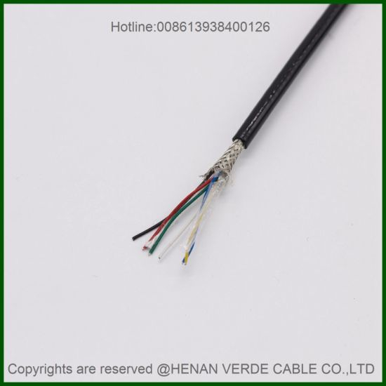 Flexible Pair Twisted PVC Insulated Tinned Copper Wire Braiding Shielded Control Cable