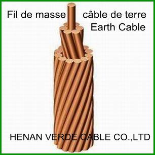 16mm2 70mm2 Bare Copper Yellow Green Colored PVC Insulated Earth Cable Ground Wire