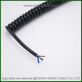 2corex1.5mm2 12A 15A Current RoHS PVC PU Electric Coiled Spiral Cable