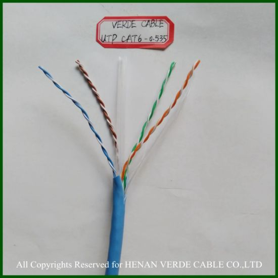 RoHS Cmr Class Agw Size Customized UTP CAT6 Data Cable