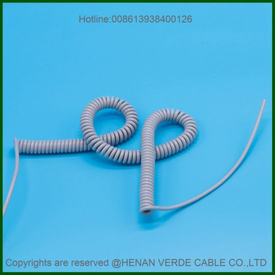 Super Flexible RoHS PVC Insulated PUR Sheath Electric Coiled Spiral Cable