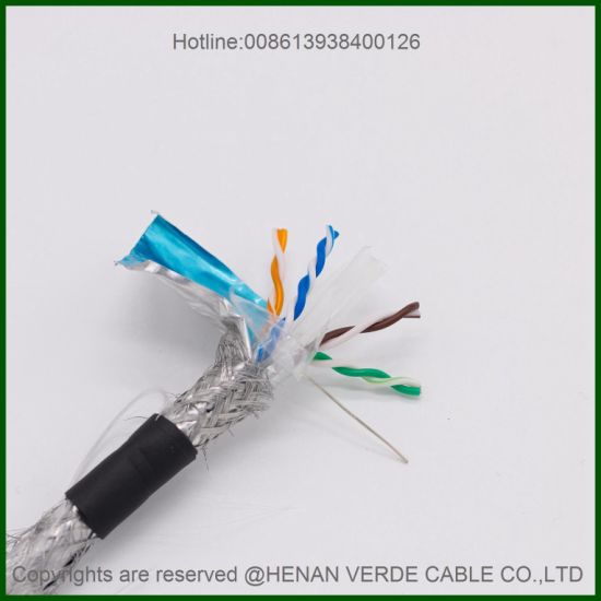 500MHz Twisted Pairs Shielded CAT6A Cat7 Signal Communication Network Cable