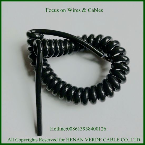3core 5core 7core PVC PUR Coiled Spiral Electronic Cable