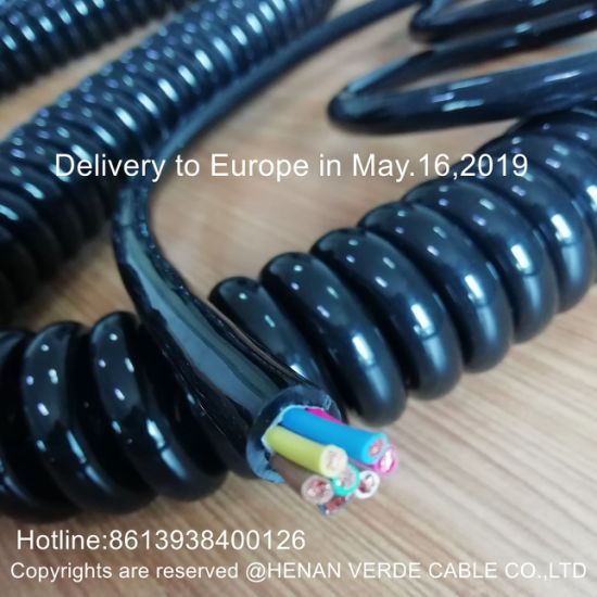 Hot Sale UK Poland UAE Mexico 2core 4core 5core 7core RoHS PVC PUR Coiled Spiral Wire Cable