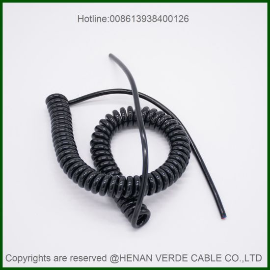 2core 4core 2.5mm 1.5mm Super Flexible Elastic PU PUR Coiled Spiral Cable