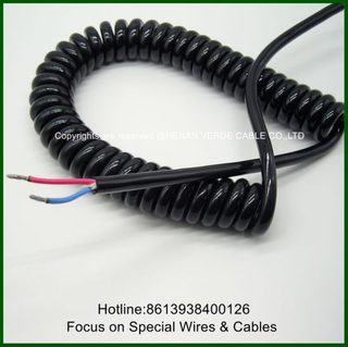 2core 4core 0.25mm2 0.75mm2 Flexible PUR Coiled Spiral Wire Cable