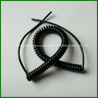 UV Resistance Flexible 4cores 5cores 0.25mm 0.75mm PUR Spiral Wire Coiled Cable