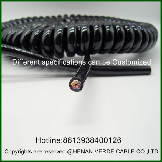 Hot Sale UK Poland UAE Mexico 2core 4core 5core 7core RoHS PVC PUR Coiled Spiral Wire Cable