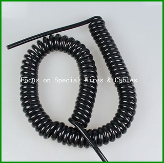 PVC PU Coiled Wire Spiral Cable for Sensor Auto and Other Electric Instrument