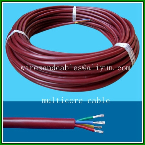 High Temperature 180degree 250degree Multicore Cable, Silicone Rubber Cable