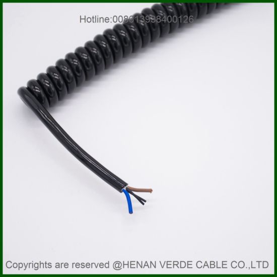 2core 4core 2.5mm 1.5mm Super Flexible Elastic PU PUR Coiled Spiral Cable
