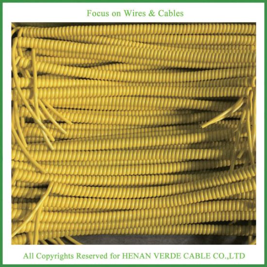 Multicore Super Flexible RoHS PVC Insulated PU PUR Spiral Coiled Electric Wire Cable