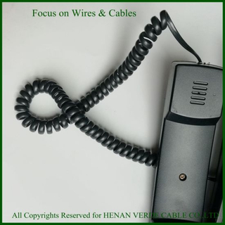 High Elastic Spring Copper Wire RoHS PVC PUR Coiled Spiral Cable for Telephone Moving Lamp